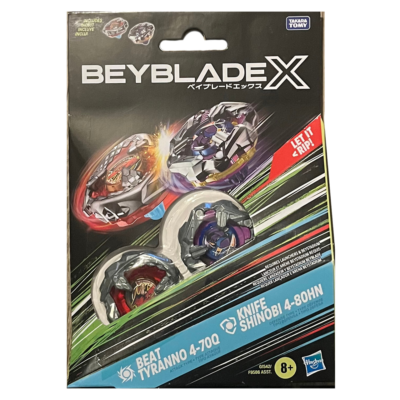 HASBRO Beat Tyranno & Knife Shinobi Beyblade X Dual Pack