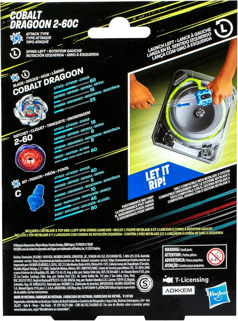 HASBRO Cobalt Dragoon 2-60C Beyblade X Starter BX-34 - BeysAndBricks