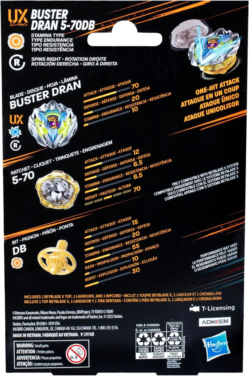 HASBRO Buster Dran 5-70DB Beyblade X Starter - BeysAndBricks