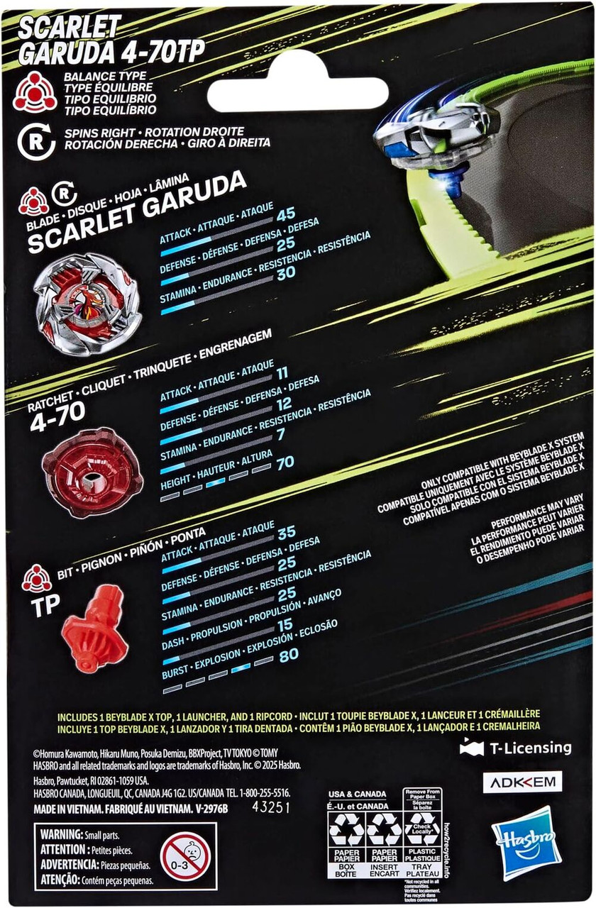 HASBRO Beyblade X Booster Crimson Scarlet Garuda 4-70TP BX-38