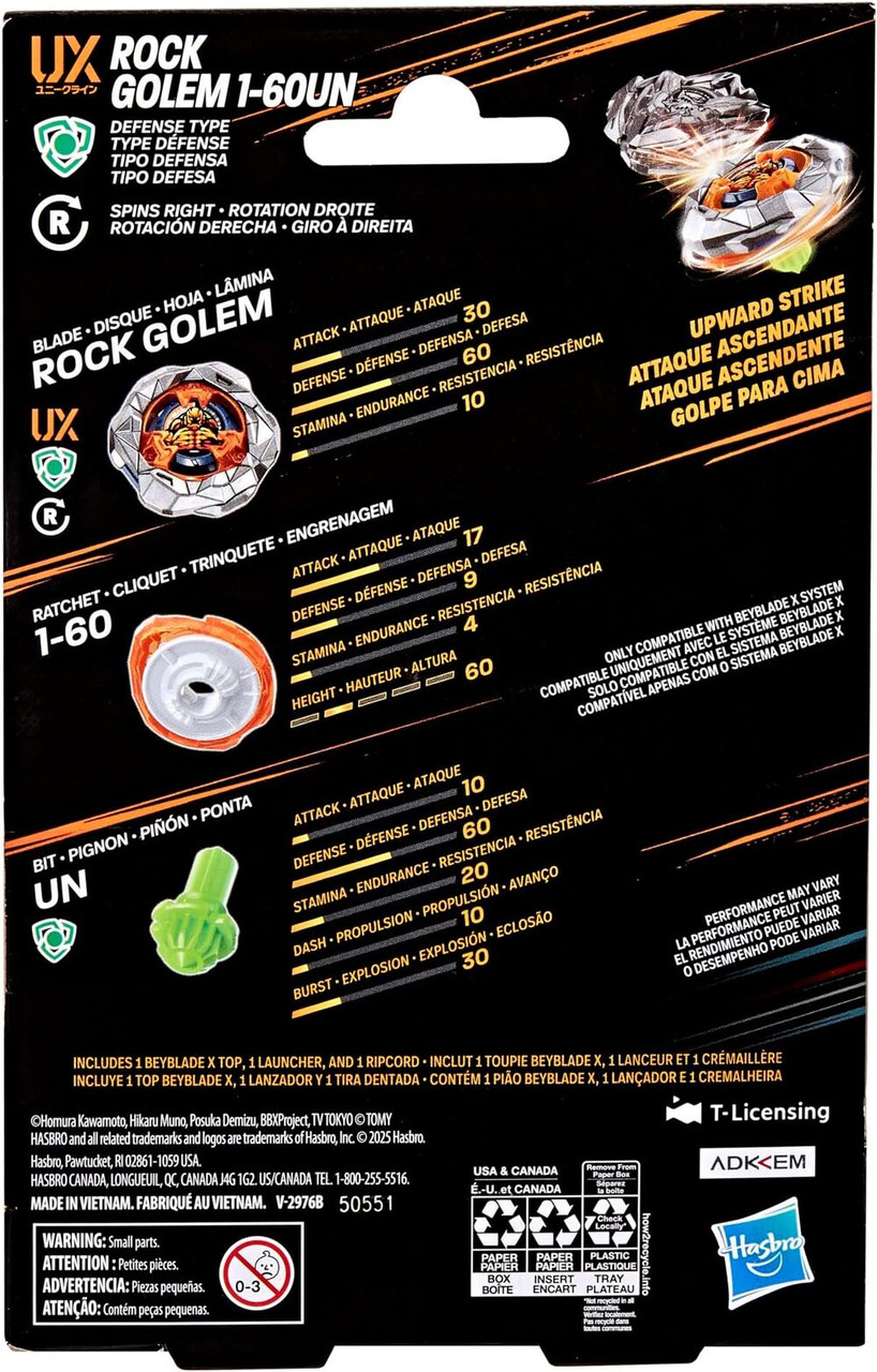 HASBRO Rock Golem 1-60UN Beyblade X Starter UX-13 - BeysAndBricks