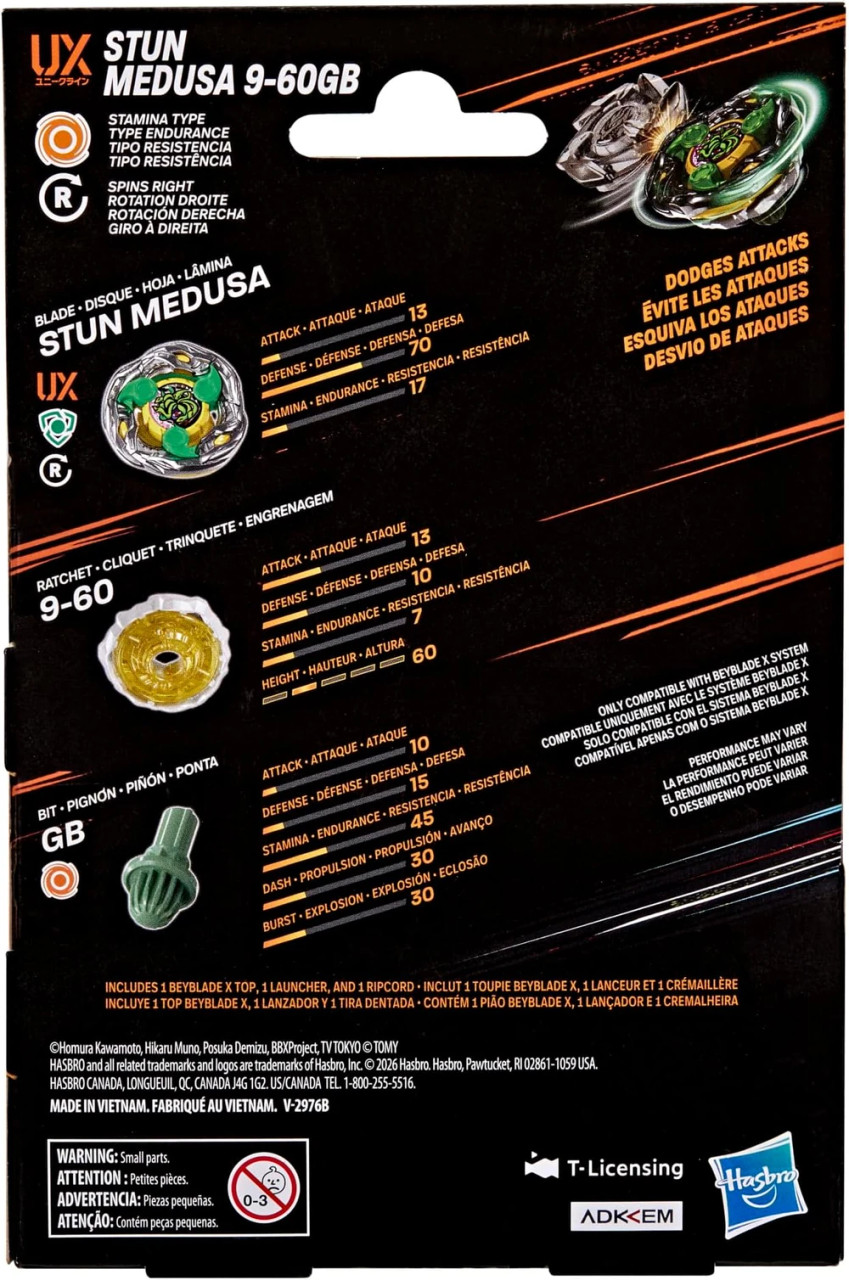 HASBRO Stun Medusa 9-60GB Beyblade X Starter G2738 - BeysAndBricks