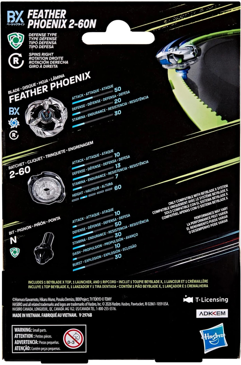 HASBRO Phoenix Feather 2-60N Beyblade X Starter G2740 - BeysAndBricks