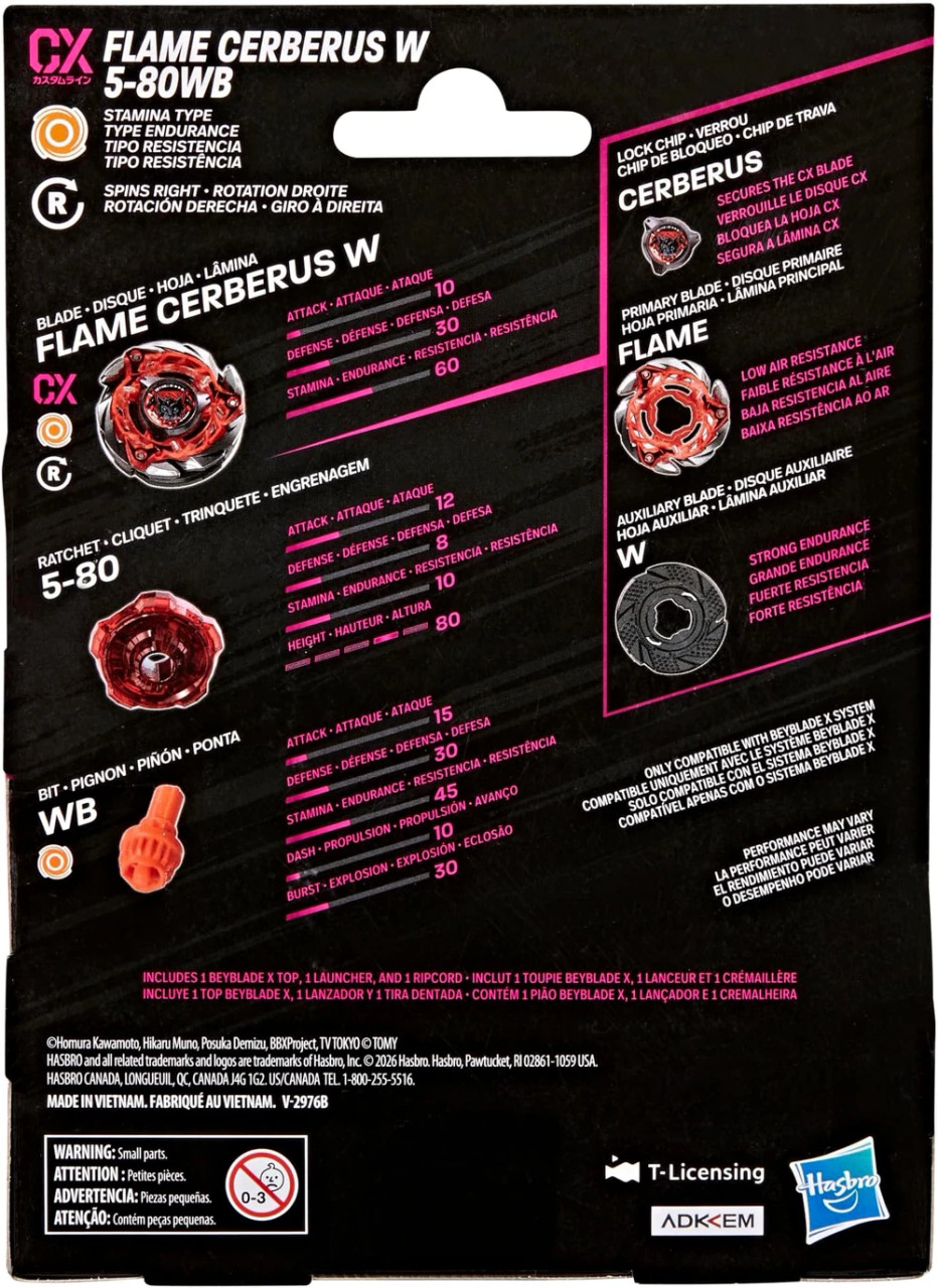 Pyroblast 4枚セット HASBRO Beyblade X Cerberus Flame W5-80WB G2747 CX-08 01