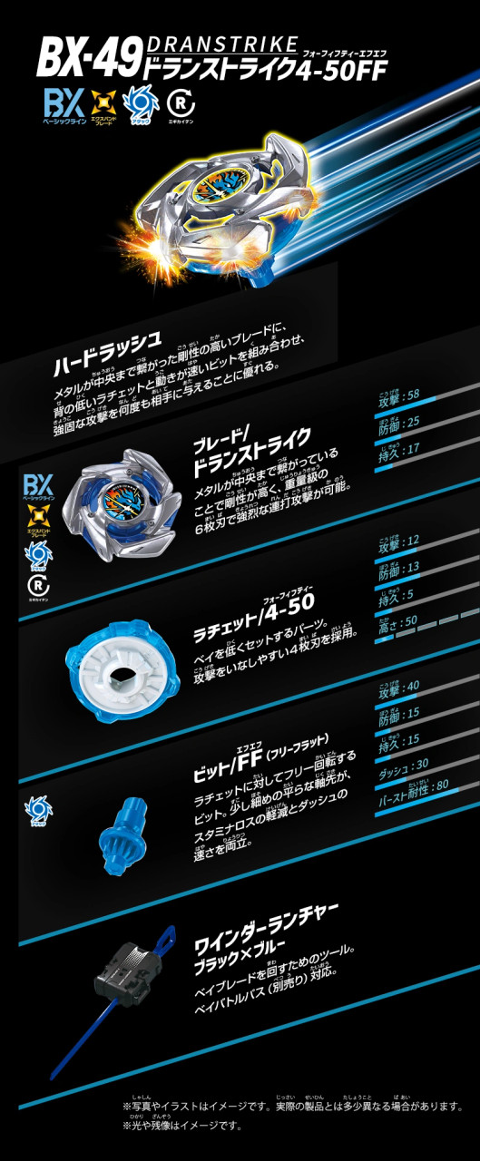TAKARA TOMY Dran Strike 4-50FF Beyblade X Starter BX-49