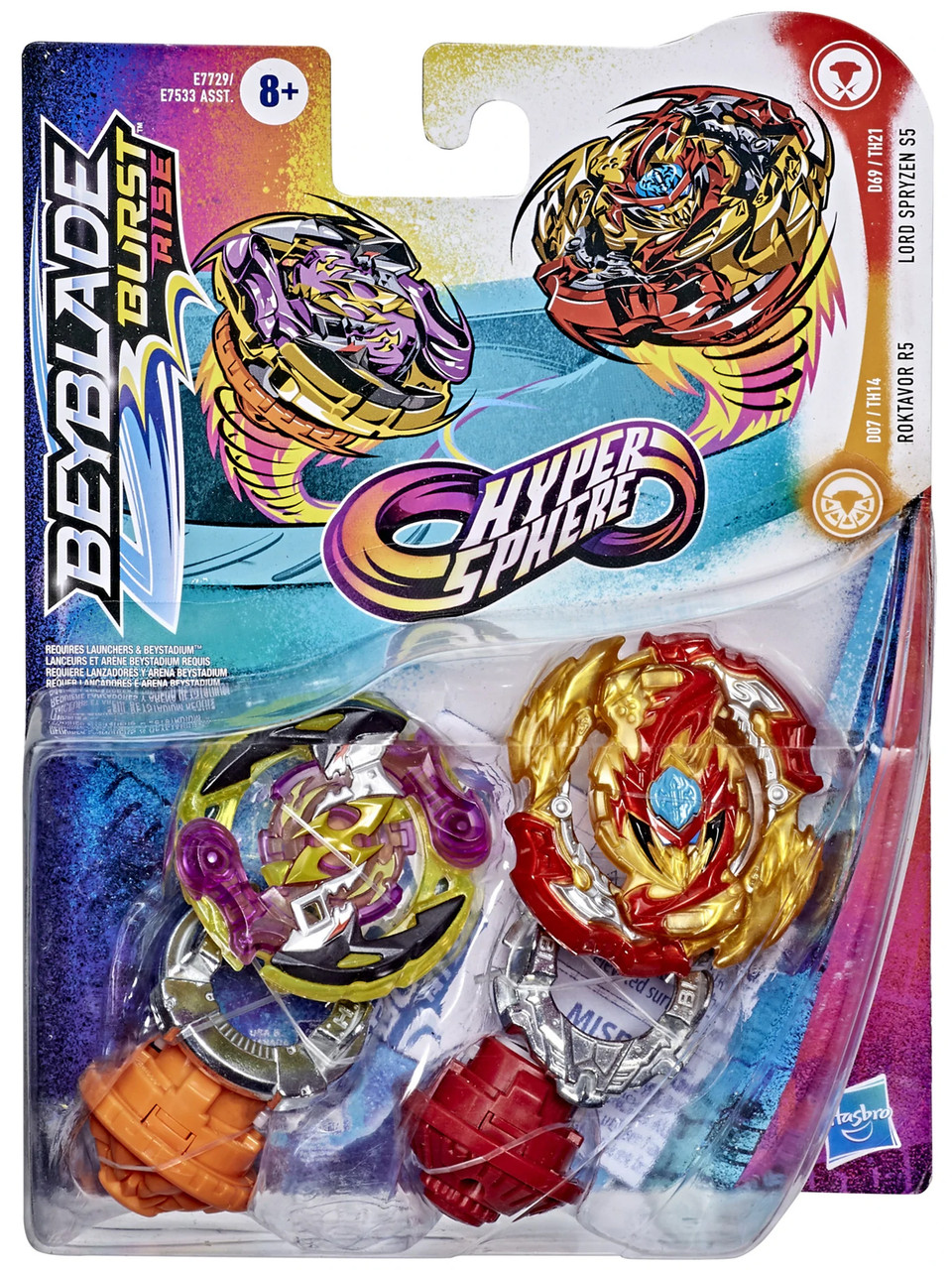 HASBRO Roktavor R5 & Lord Spryzen S5 / Spriggan Burst Rise HyperSphere  Beyblade Dual Pack E7729