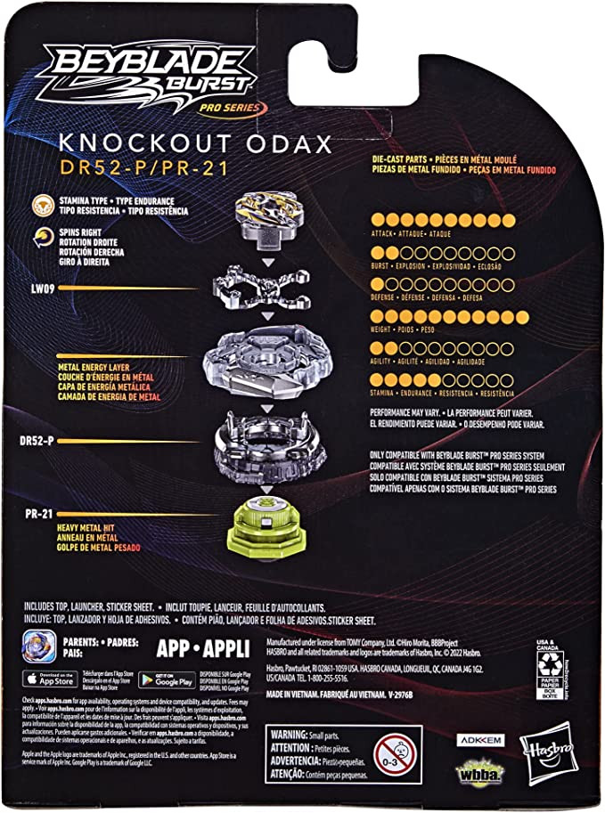 HASBRO Knockout Odax Burst QuadDrive PRO SERIES Beyblade F4556