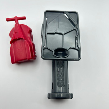 TAKARA TOMY Grey 3-Segment Launcher Grip BB-73 + Red Right Spin Launcher #39 [USED]