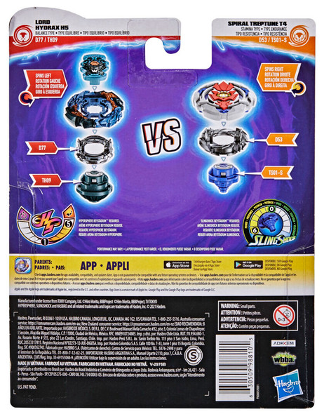 HASBRO Spiral Treptune T4 & Lord Hydrax H5  Beyblade Burst Surge Dual Pack F0611