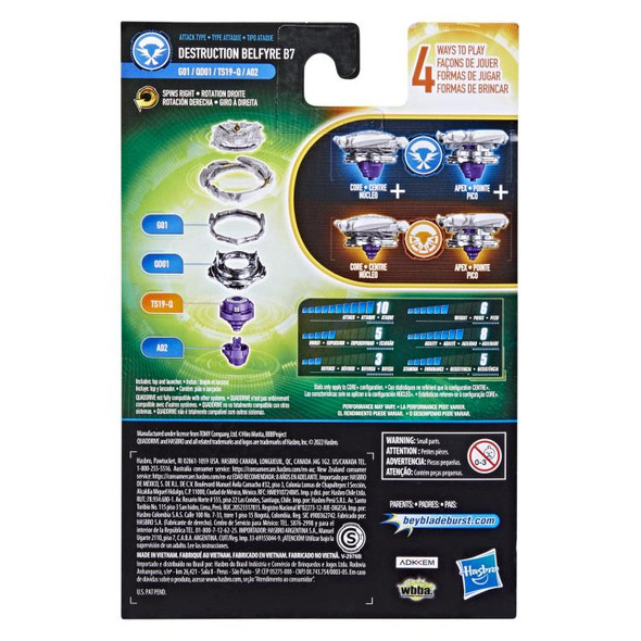 HASBRO Destruction Belfyre B7 Burst DB QuadDrive Beyblade F4068