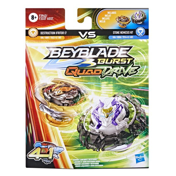 HASBRO Gilded Nemesis N7 & Red Salvage Valtryek Rashad V7 Beyblade