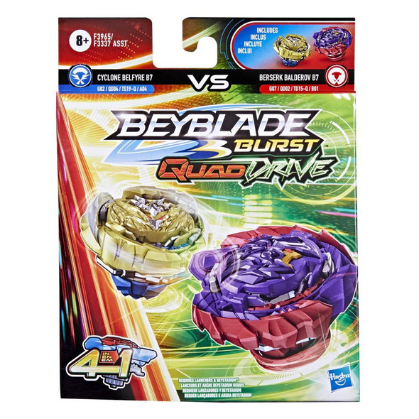 HASBRO Cyclone Belfyre B7 & Berserk Balderov B7 Beyblade Burst DB QuadDrive Dual Pack F3965