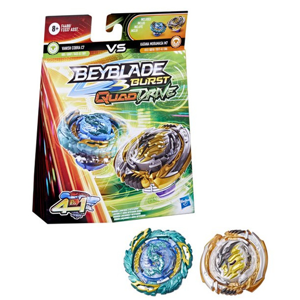 HASBRO Vanish Cobra C7 & Katana Muramasa M7 Beyblade Burst DB QuadDrive Dual Pack F4488