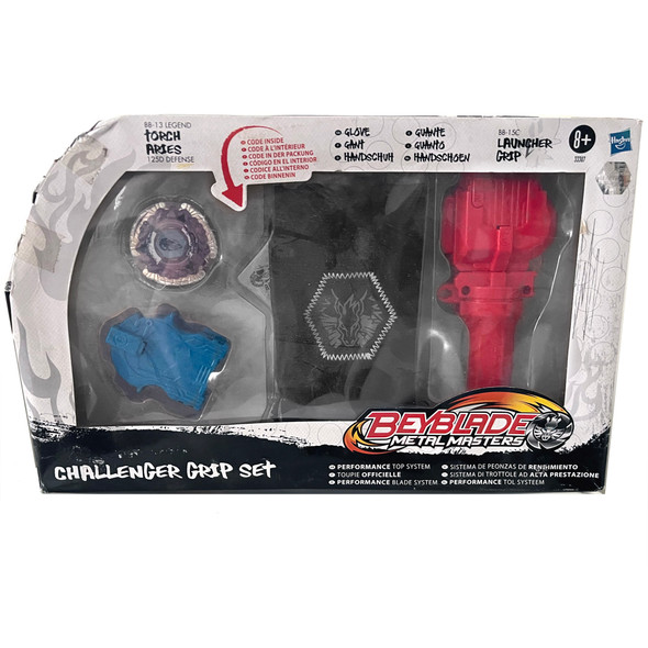 HASBRO Beyblade Metal Masters 'Challenger Grip Set', w/ Torch Aries, Glove & Grip