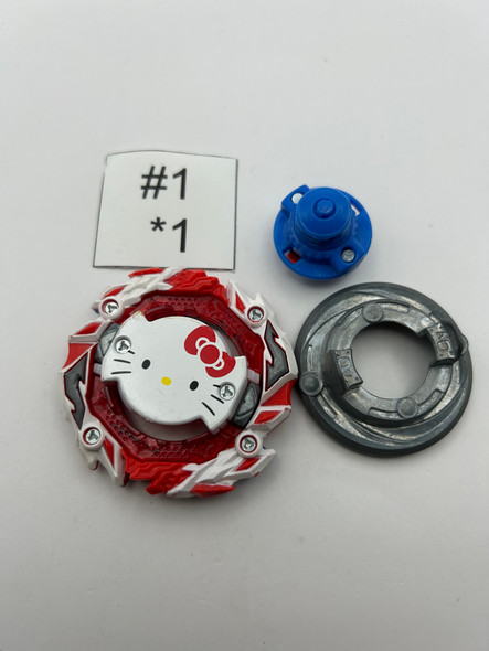 TAKARA TOMY Astral Hello Kitty Over Revolve' Burst DB Beyblade B-00 [USED]