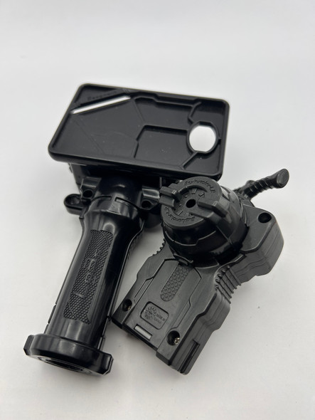 TAKARA TOMY Grey 3-Segment Launcher Grip BB-73 + Dual Spin Launcher #19 [USED]