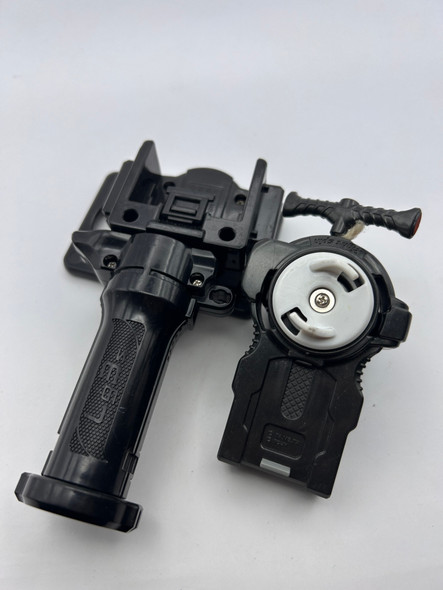 TAKARA TOMY Grey 3-Segment Launcher Grip BB-73 + Dual Spin Launcher #19 [USED]