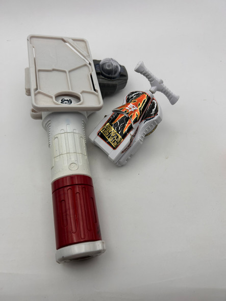 TAKARA TOMY White 3-Segment Launcher Grip BB-73 + Clear Left Spin Launcher #27 [USED]