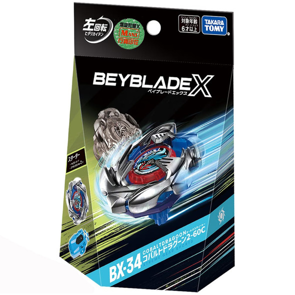 TAKARA TOMY Cobalt Dragoon 2-60C Beyblade X Starter BX-34