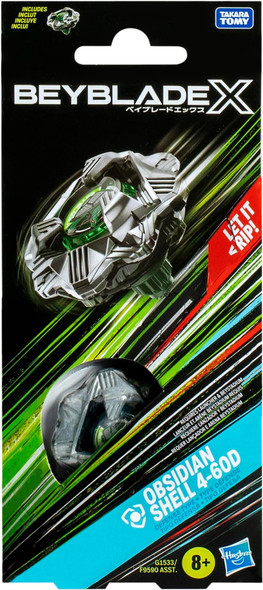 HASBRO Black Obsidian Shell 4-60D Beyblade X Booster