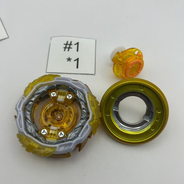 TAKARA TOMY Dynamite Perseus Over Bearing GOLD Burst DB QuadDrive Beyblade B-194 02 [USED]