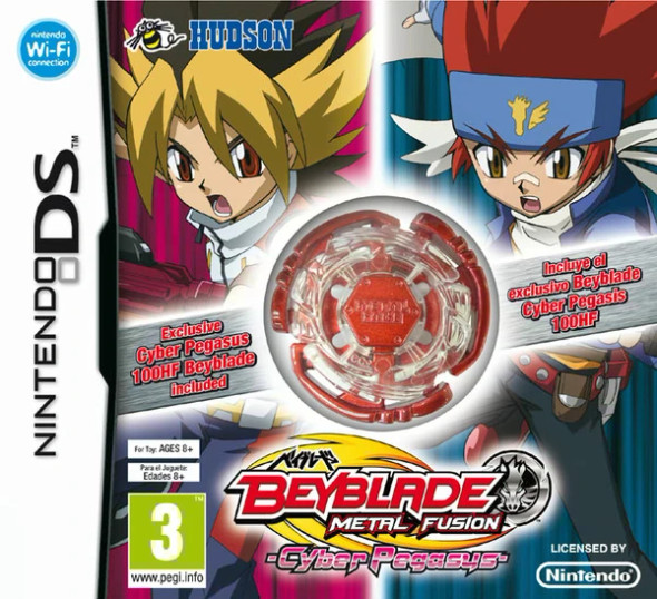 Metal Fusion Nintendo 3DS Video Game w/ Hasbro Cyber Pegasus 100HF Beyblade 