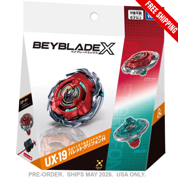 [PRE-ORDER] TAKARA TOMY Rocket Bullet Griffon H Beyblade X Starter UX-19 [FREE SHIPPING] [USA SELLER]