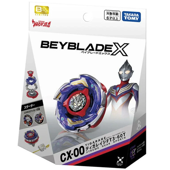 TAKARA TOMY Tiga Rage FT3-60T Ultraman Beyblade X Starter CX-00