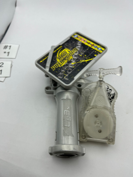 TAKARA TOMY White 3-Segment Launcher Grip BB-73 + Clear Left Spin Launcher #28 [USED]