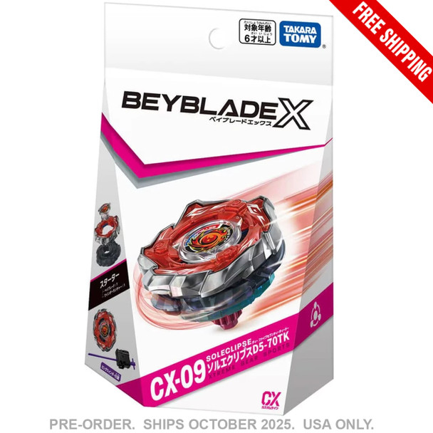 [PRE-ORDER] TAKARA TOMY Beyblade X Starter Sol Eclipse D5-70TK CX-09 [FREE SHIPPING] [USA ONLY]