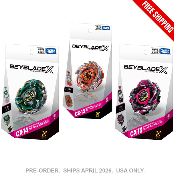[PRE-ORDER] TAKARA TOMY Beyblade X INFINITY EXPANSION 3-Pack: BahamutBlitz CX-13 + KnightFortress CX-14 + RagnaRage CX-15 [FREE SHIPPING] [USA ONLY]