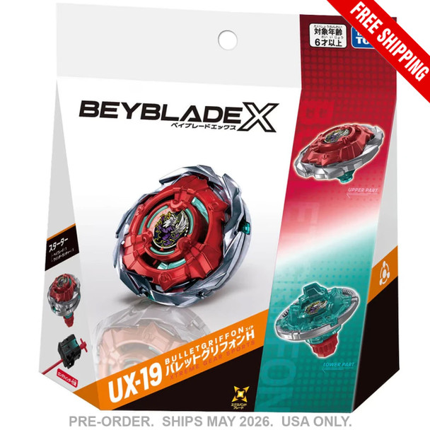 [PRE-ORDER] TAKARA TOMY Rocket Bullet Griffon H Beyblade X Starter UX-19 [FREE SHIPPING] [USA SELLER]