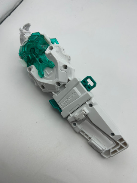 TAKARA TOMY Beyblade Burst WBBA Power Custom BeyLauncher LR w/ Carabiner Grip, Cyber Edition White B-00 / BBG-41 #1 [USED}