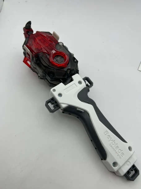 TAKARA TOMY Red Black Custom BeyLauncher LR, Beyblade Burst DB String Launcher [USED] 