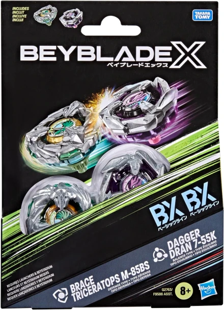 HASBRO Brace Triceratops & Dagger Dran Beyblade X Dual Pack G2763