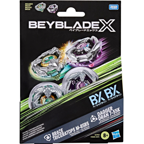 HASBRO Brace Triceratops & Dagger Dran Beyblade X Dual Pack G2763