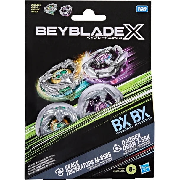 HASBRO Brace Triceratops & Dagger Dran Beyblade X Dual Pack G2763