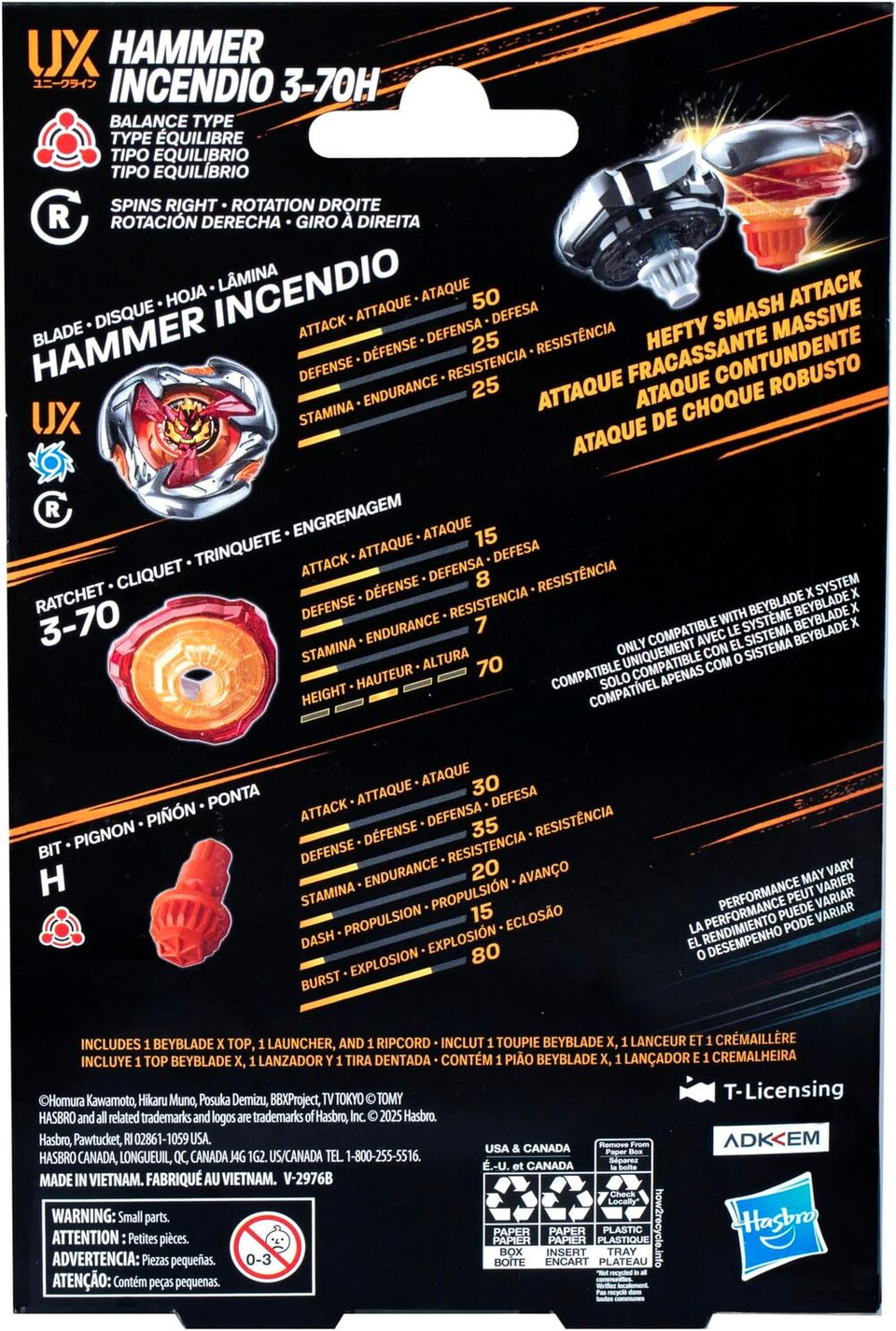 HASBRO Hells Hammer Incendio 3-70H Beyblade X Starter - BeysAndBricks