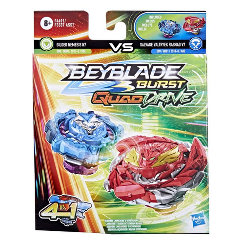 HASBRO Gilded Nemesis N7 & Red Salvage Valtryek Rashad V7 Beyblade