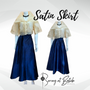 Navy Blue Satin Skirt