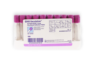BD 367861 - Vacutainer® PST™ Venous Blood Collection Tube w/ K2 EDTA Additive, 13 X 75 mm, 4 mL (Lavender) - Case of 1000 BD 367861 - Vacutainer® PST™ Venous Blood Collection Tube w/ K2 EDTA Additive, 13 X 75 mm, 4 mL (Lavender) - Case of 1000