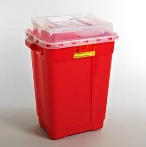 Sharps Container BD 18-1/2 H X 17-3/4 W X 11-3/4 D Inch 9 Gallon Red Base / Clear Lid 8 per cases/ cs Sharps Container BD 18-1/2 H X 17-3/4 W X 11-3/4 D Inch 9 Gallon Red Base / Clear Lid 8 per cases/ cs