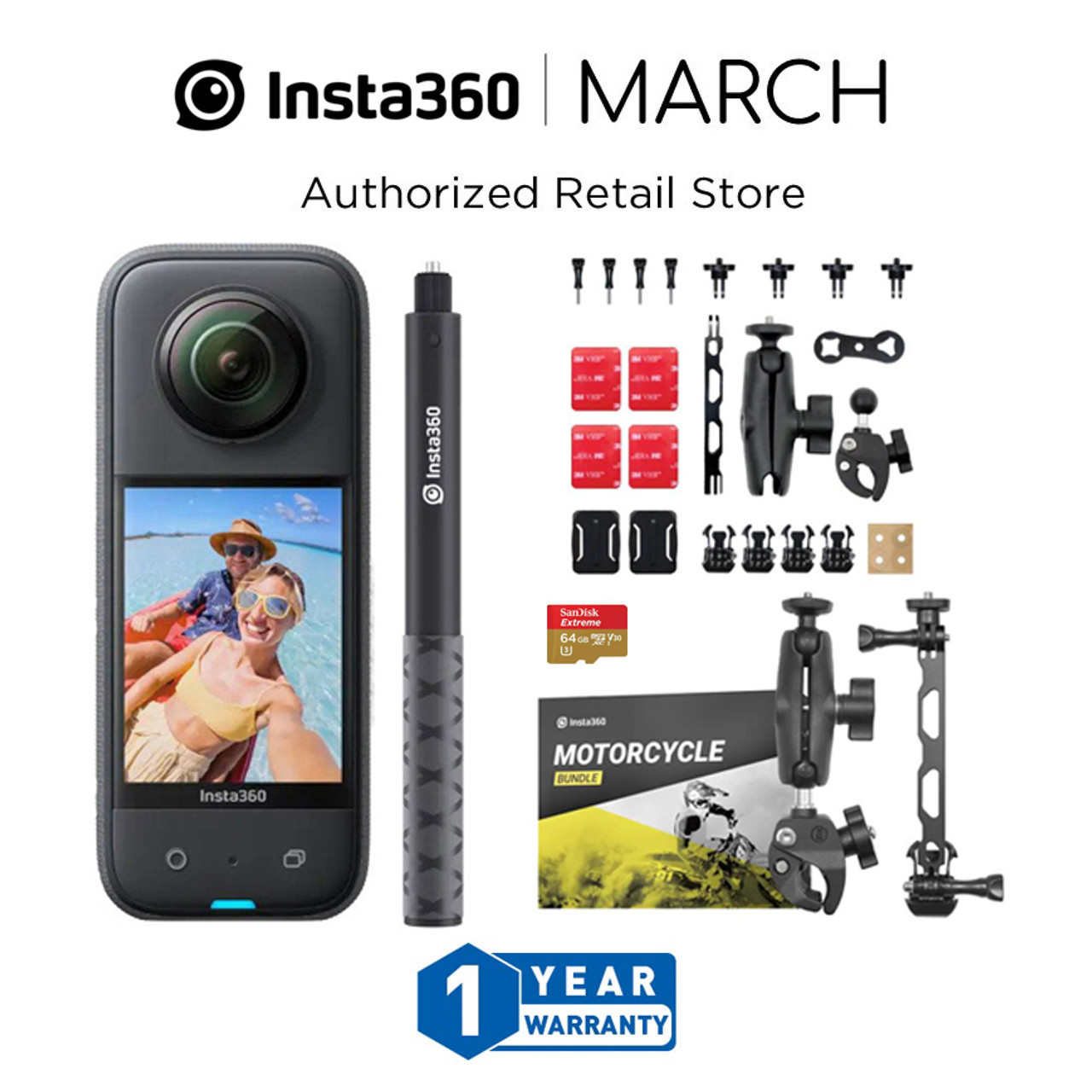 Insta360 X3 + Motorcycle Kit - MARCH