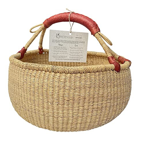 Deluxe Round Natural African Basket - Large 16