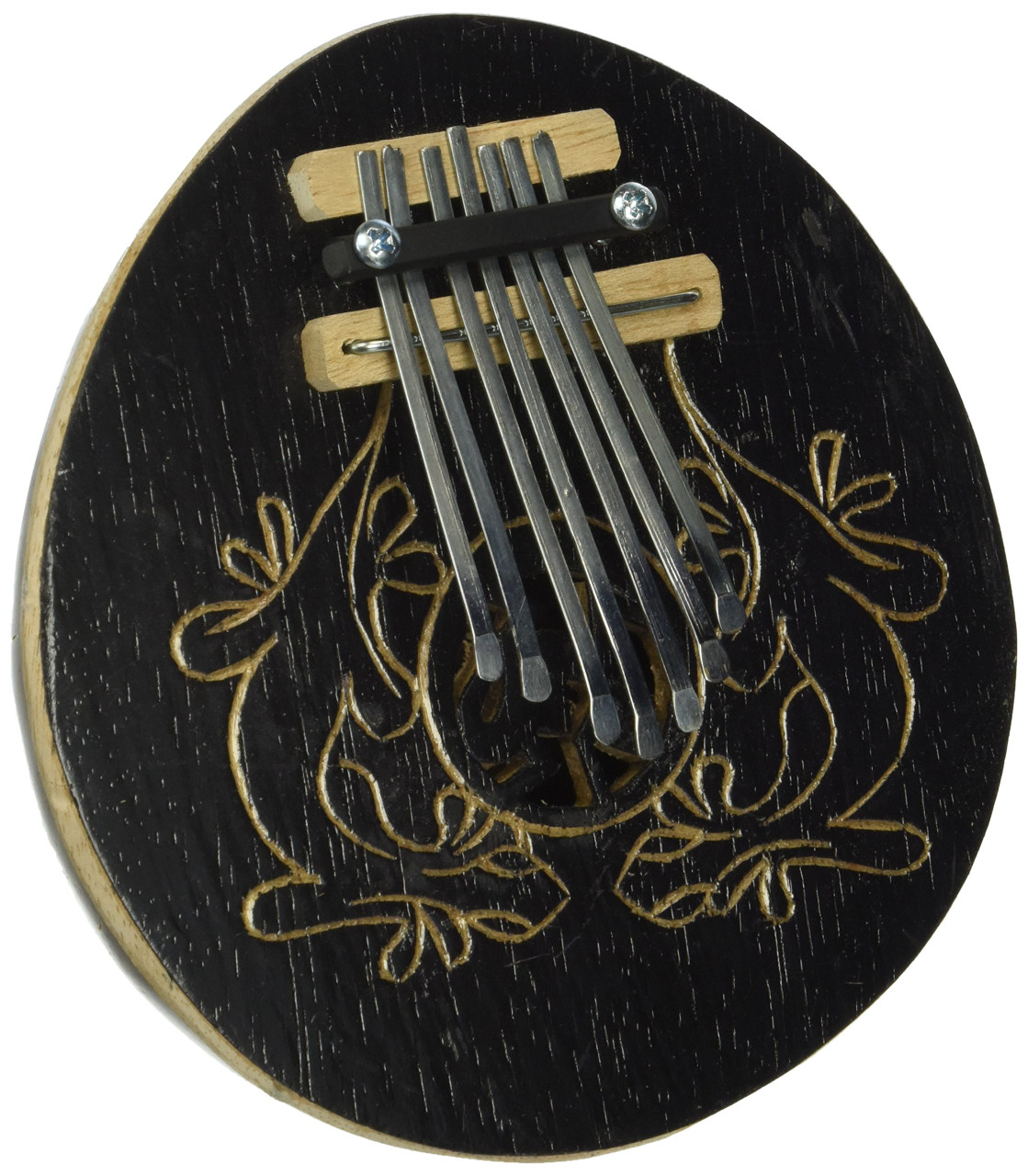 Kalimba Thumb Piano - 7 keys - Tunable - Coconut Shell - Ebonized Lizard by  World Percussion USA (R) - Djembe Direct