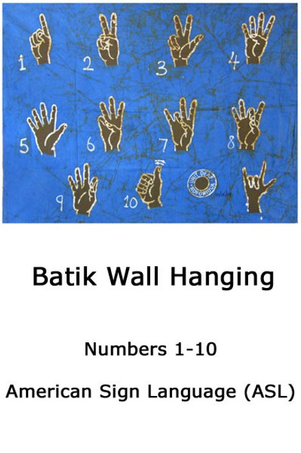 ASL Numbers Batik Wall Hanging ASL Numbers Batik Wall Hanging