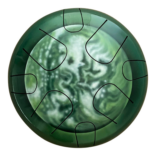 Green Earth Designer 10" Steel Tongue Drum - 7 tuning options - Free bag & mallets Green Earth Designer 10" Steel Tongue Drum - 7 tuning options - Free bag & mallets