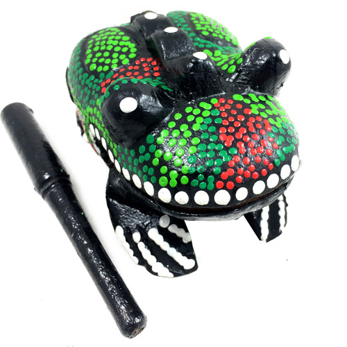 5" Wood Frog Guiro Rasp (Green)