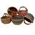 Deluxe Round Colorful African Basket - Medium 14"