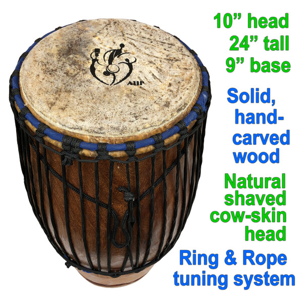 Vintage African Small Drum Musical Instrument Wooden Wood